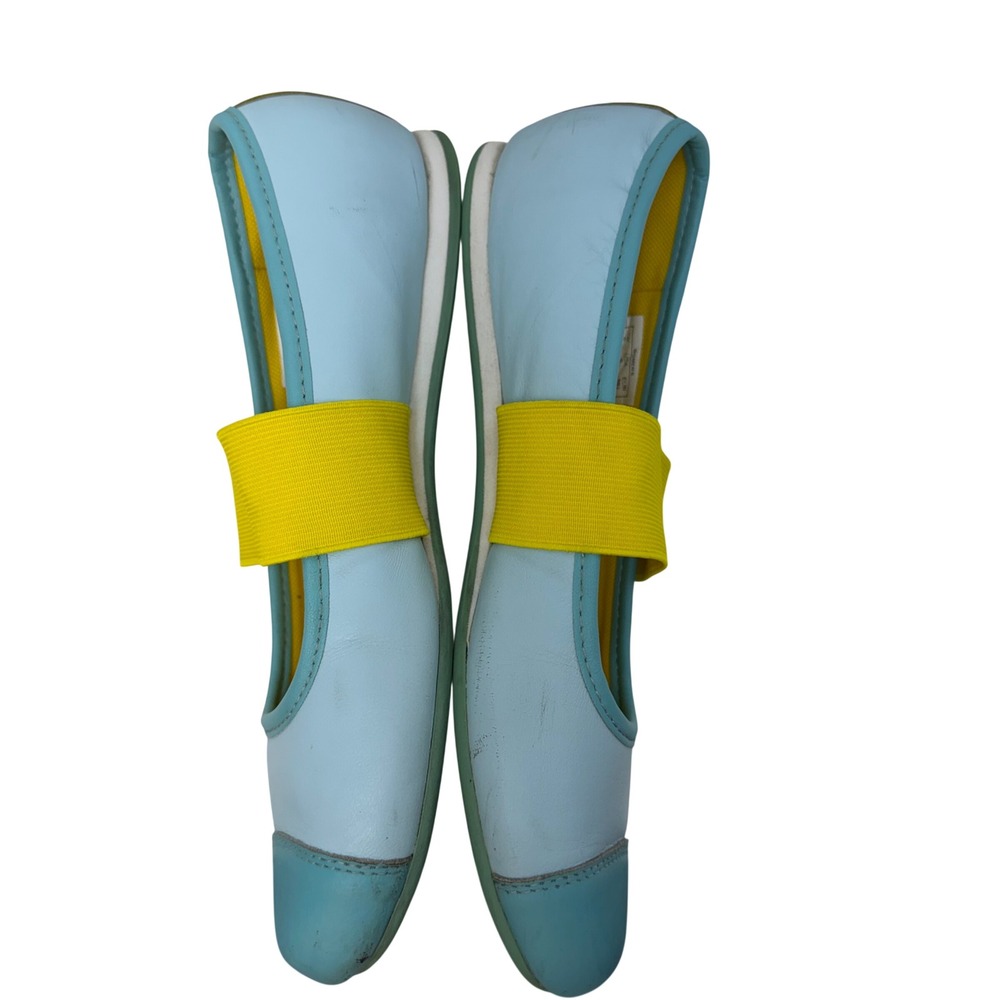 Vintage Y2K Royal Elastics Ballet Flat Shoes Blue Yellow Colorblock Kidcore  W8 - Picture 10 of 15